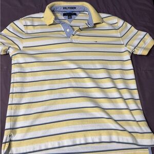 Tommy Hilfiger Men's Yellow Striped Polo Shirt